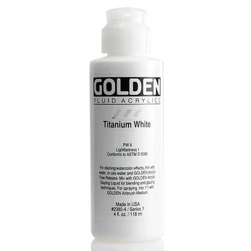 Golden, Fluid Acrylic, Paint, 4oz, Titanium White